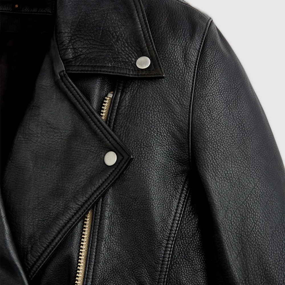 Quince 100% Leather Oversized Biker Jacket - XS - Picture 6 of 9